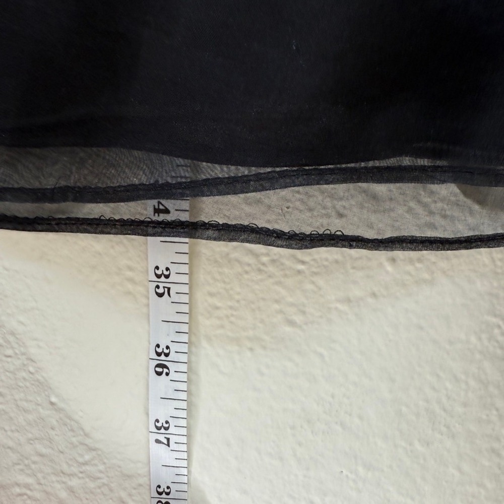 Cinq a Sept Dress Black Organza Sheer Puff Sleeve Party Cocktail Mini Bow Sz 2 - Picture 3 of 12
